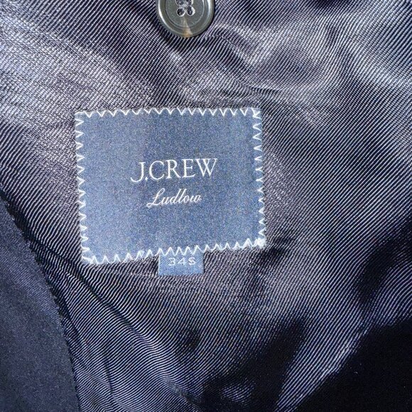 J CREW 100% Italian Wool Ludlow Slim-fit suit jacket Double Vent Navy 34S - Picture 4 of 7